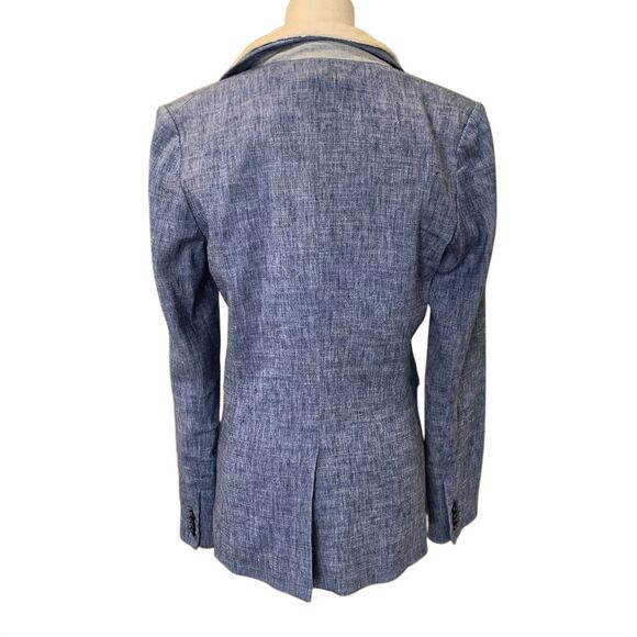 Veronica Beard Orchid Chambray Upcollar Blazer Jacket Size 6 w/ Dickey Insert - Picture 8 of 13